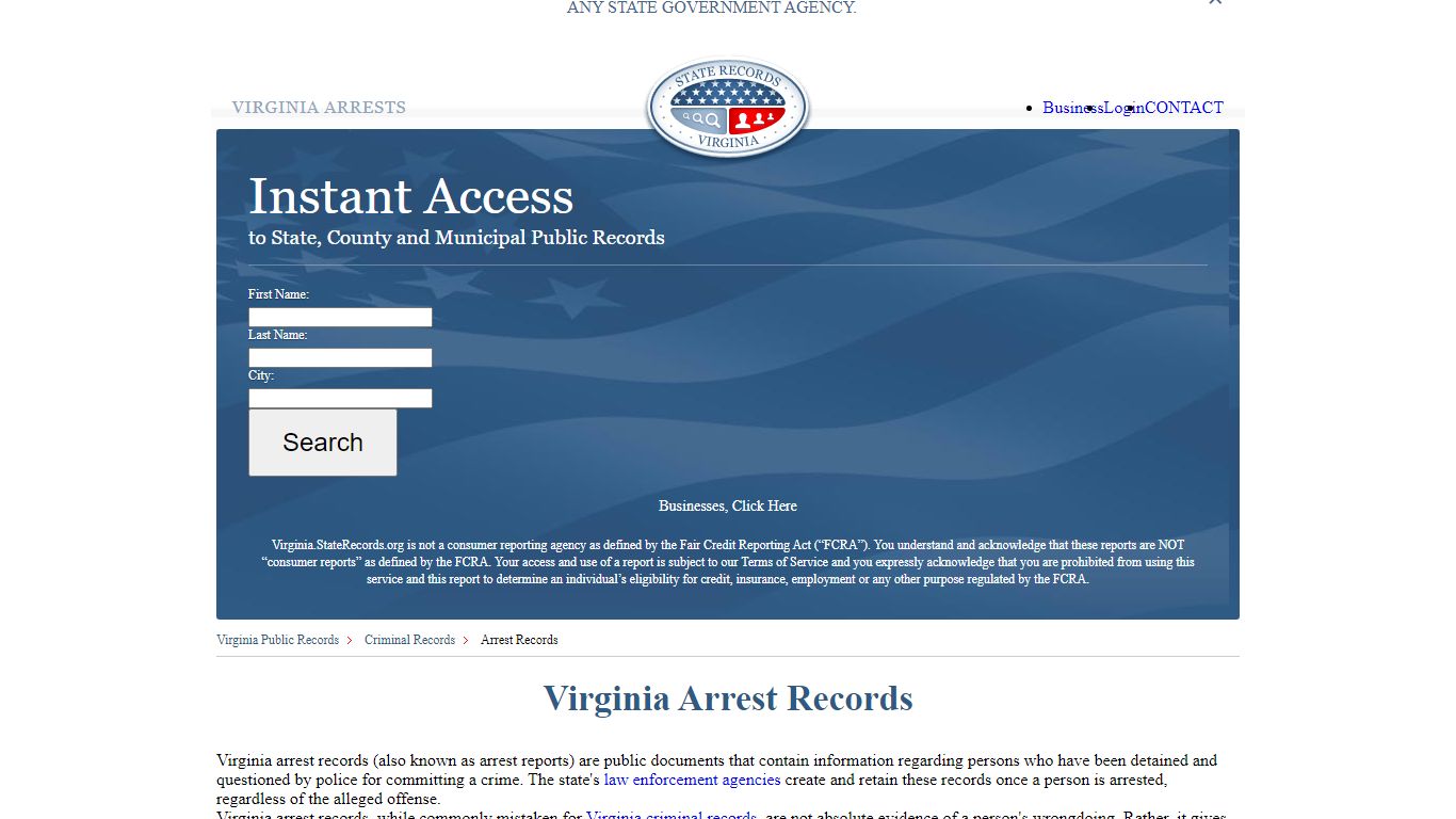 Virginia Arrest Records | StateRecords.org